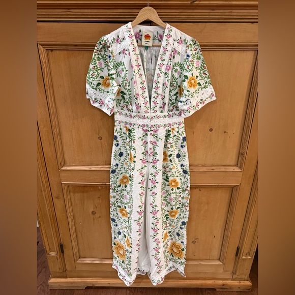 FARM Rio Folk Floral Linen Blend Jumpsuit - Picture 3 of 5
